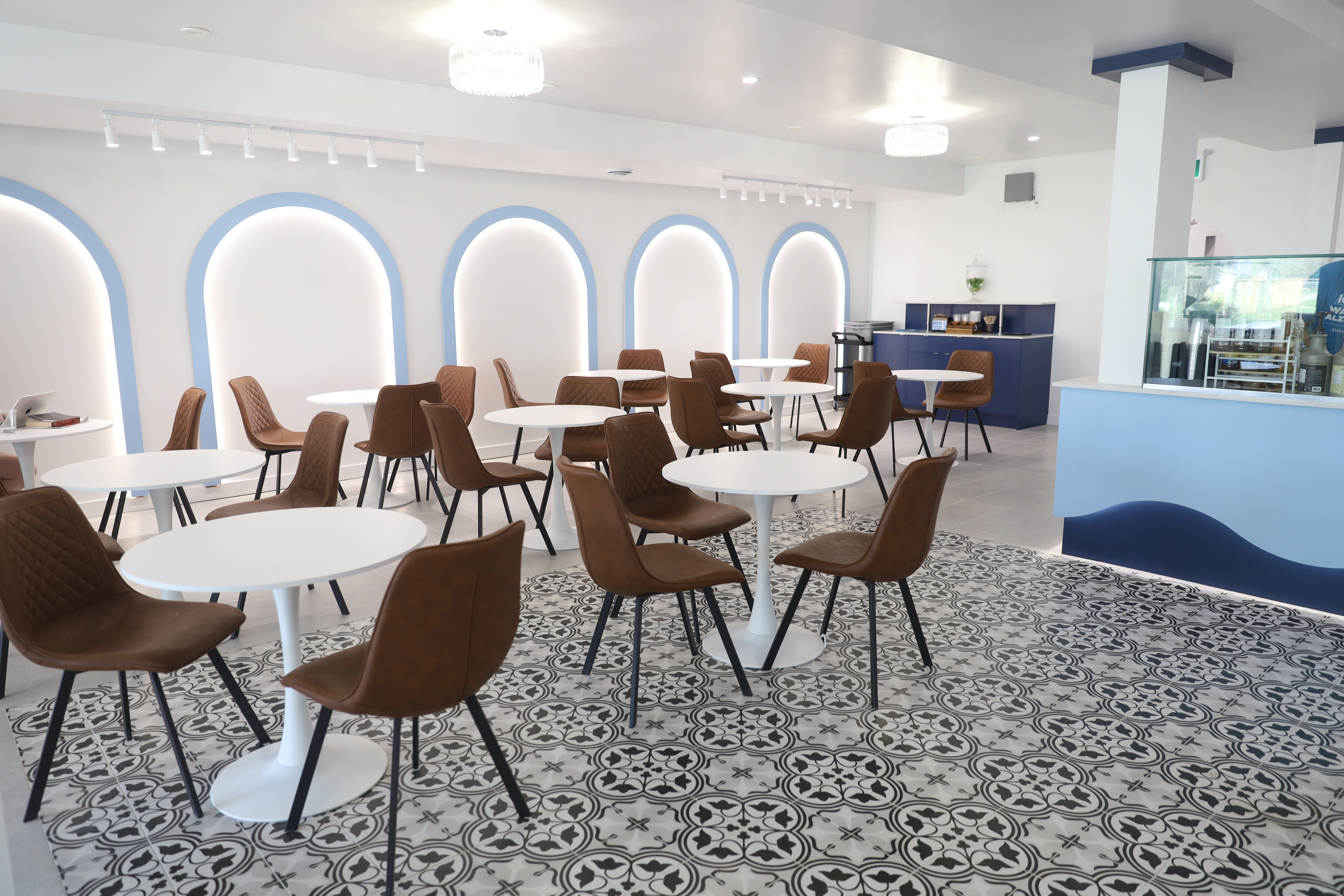 Seating area at Brisk & Brew