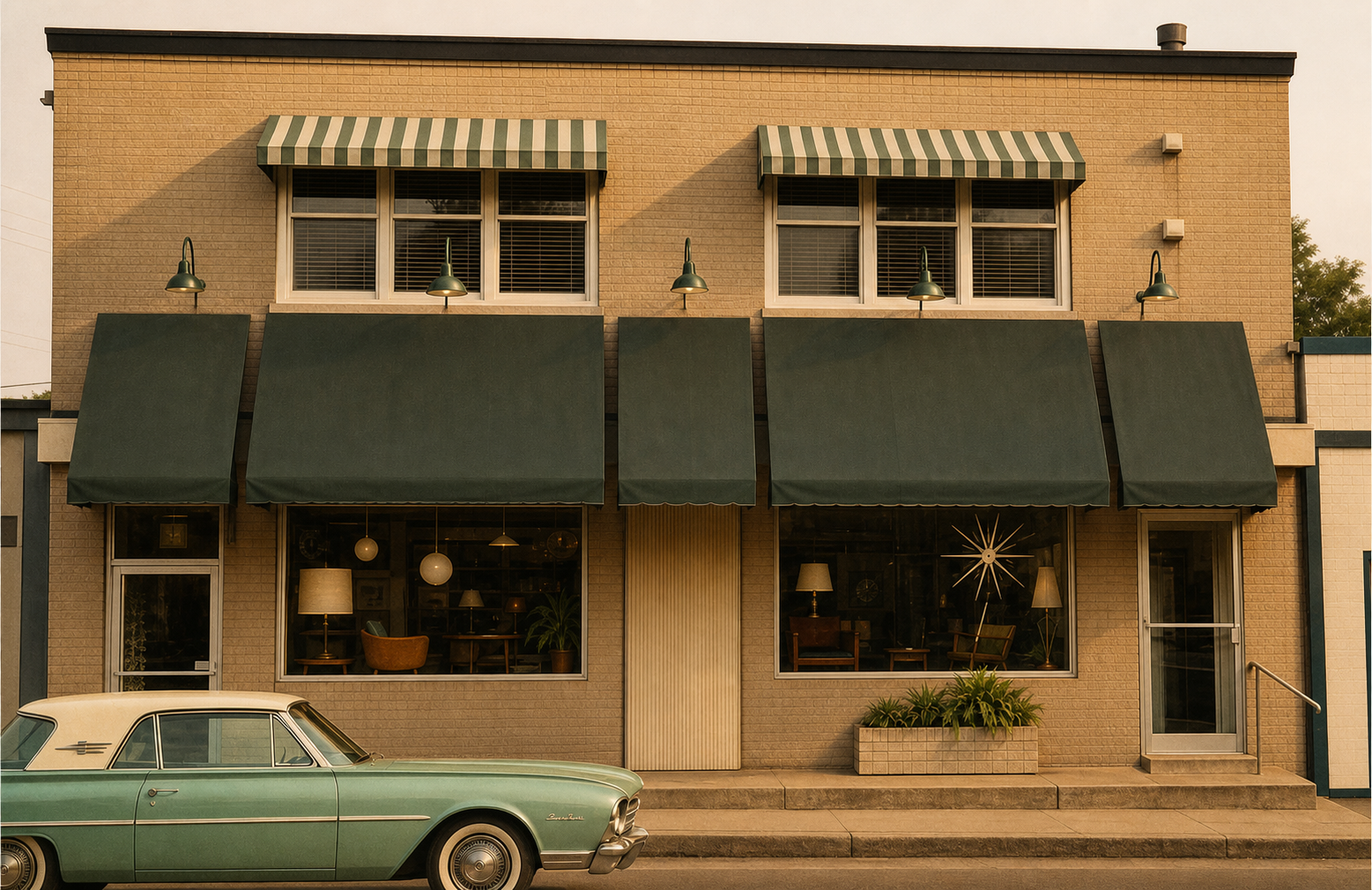 Building exterior, early years